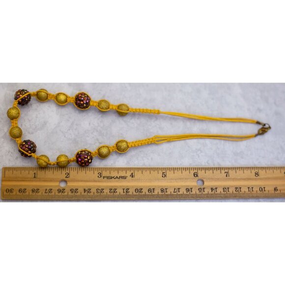 18 inch, Vintage Gold and Rainbow Ball Necklace - CL1 - Picture 3 of 3